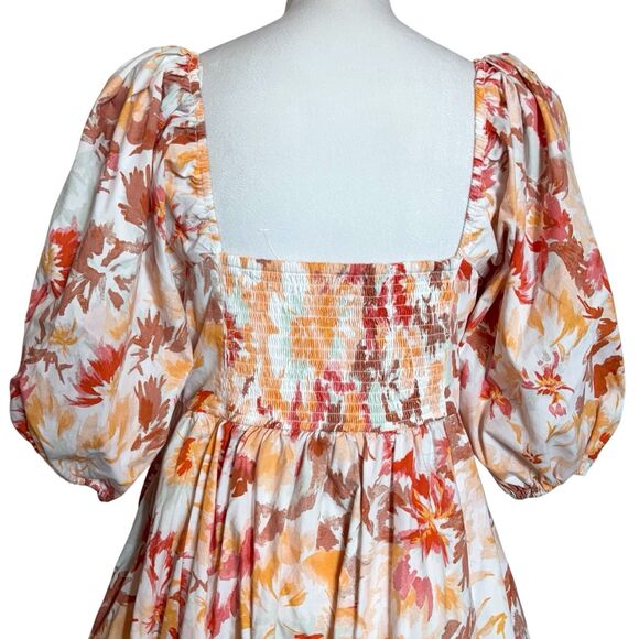 Abercrombie Fitch Emerson Poplin Puff Sleeve Mini Dress Size L Cottage Feminine - Picture 7 of 12